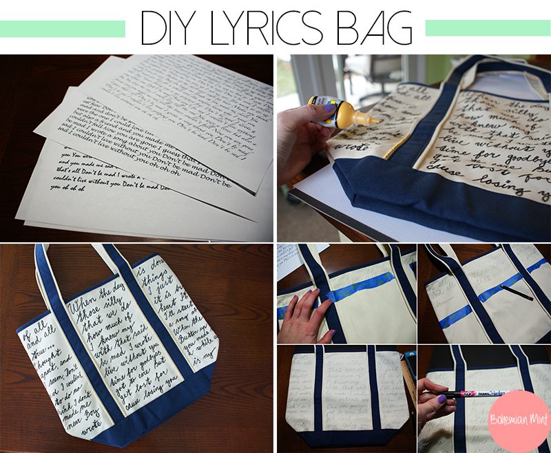 DIY Lyrics Bag