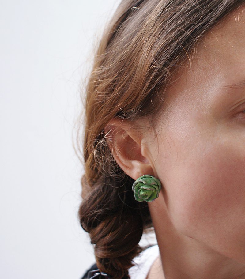 diy tutorial-clay succulent earrings