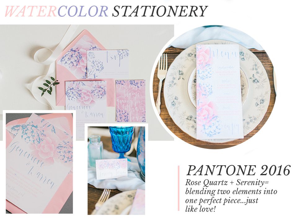 pantone 2016 colors rose quarzt and serenity wedding invittaions by bohemian mint-pink and blue wedding invittaions