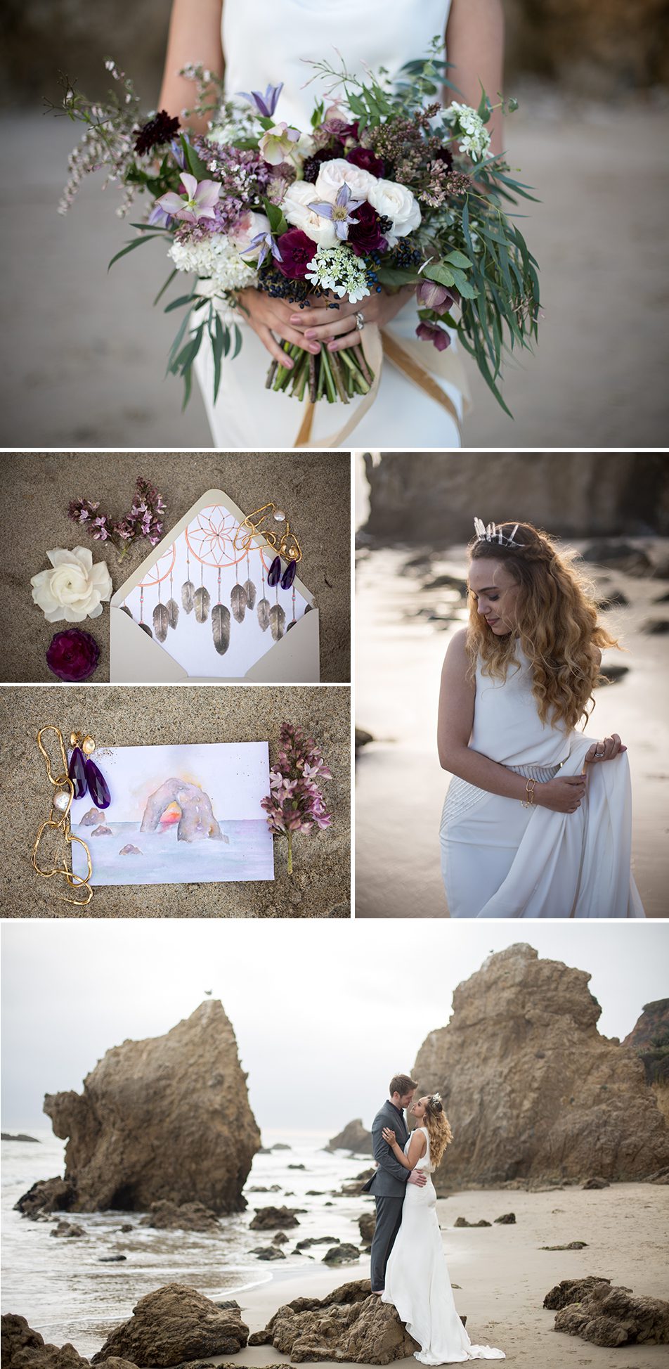 bohemian beach wedding inspiration-bohemian wedding invitations by bohemian mint-2