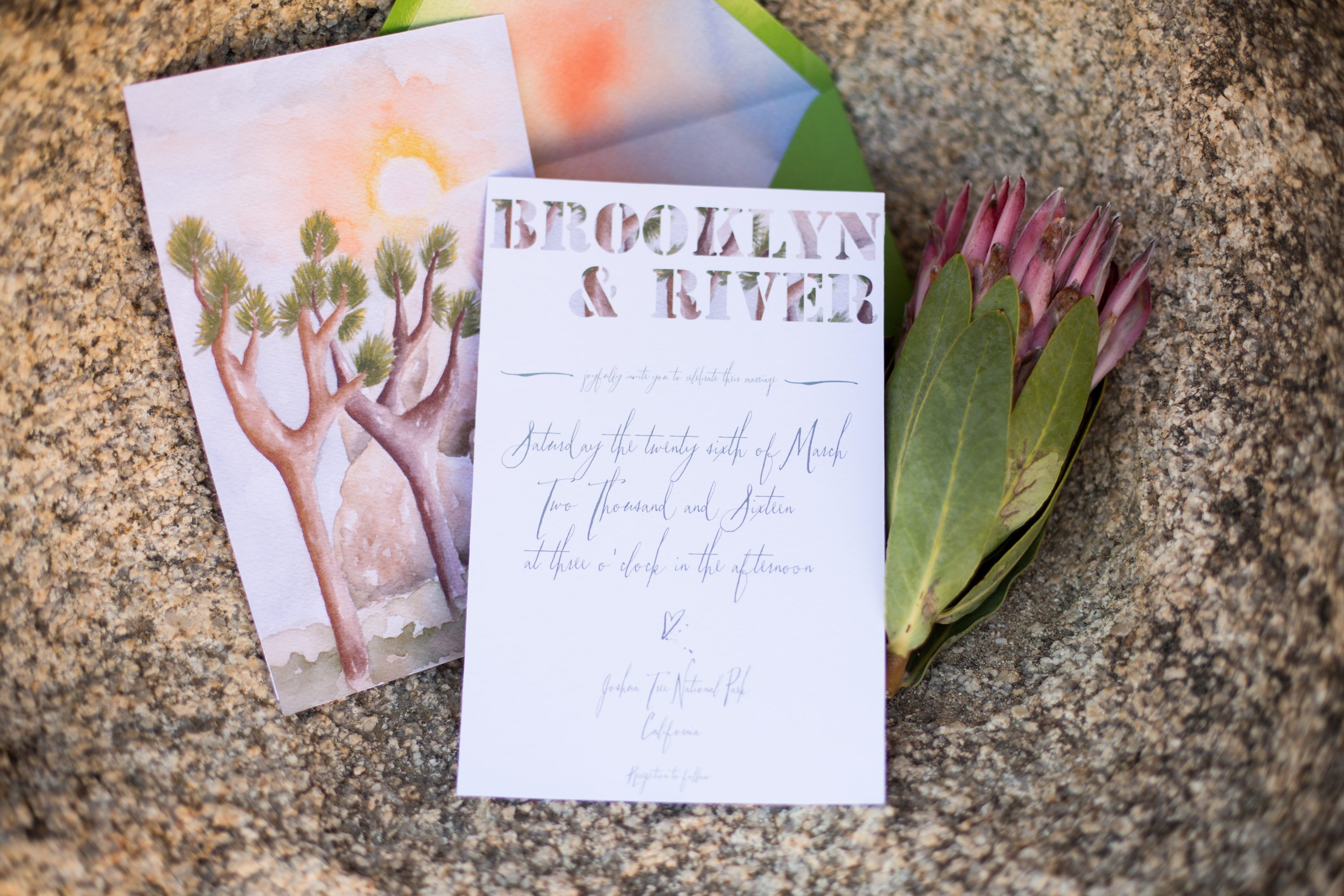 joshua tree wedding invitation