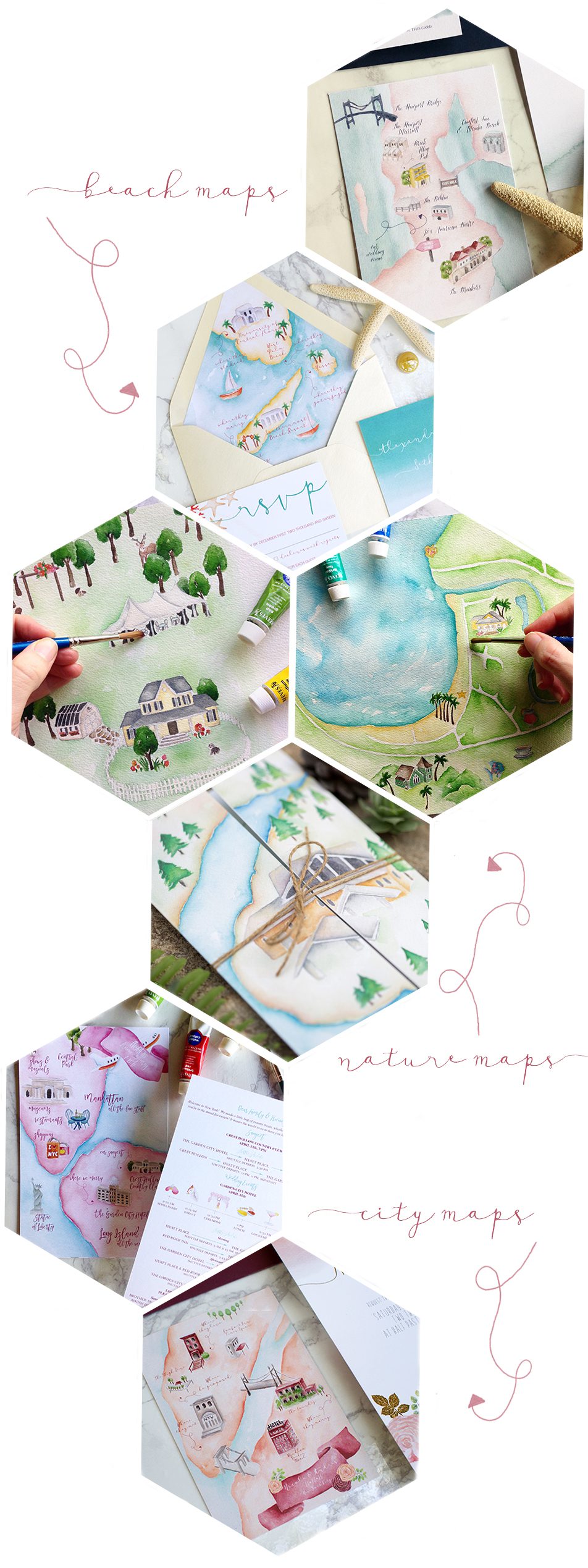 custom-watercolor-wedding-maps-bohemian-mint