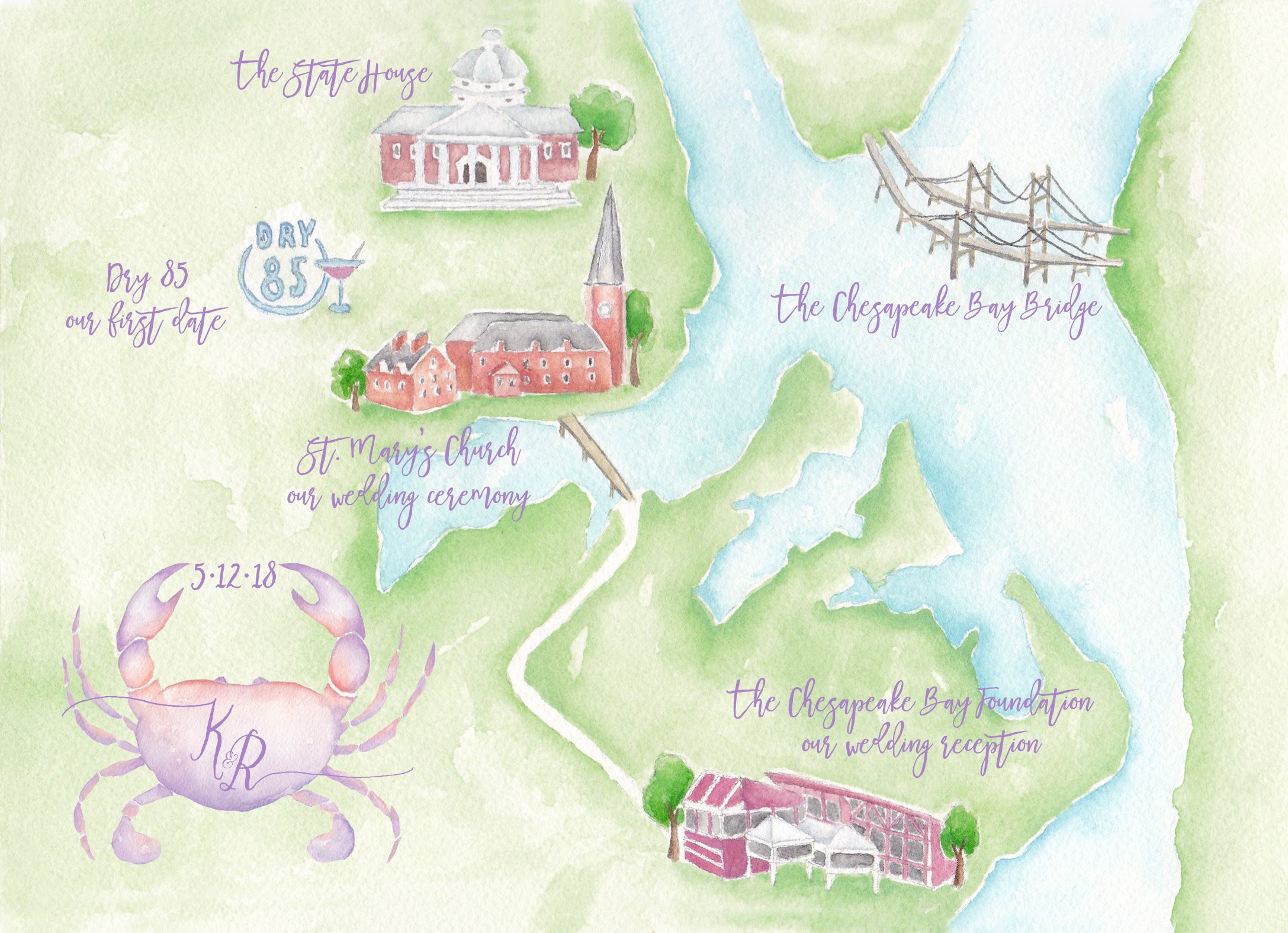 Annapolis wedding map