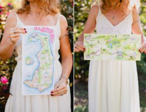wedding map trifold invitations