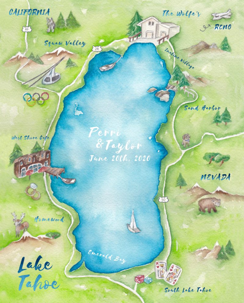 lake tahoe wedding map
