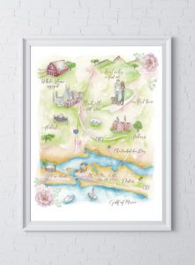 custom watercolor love maps