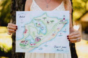 Montauk Wedding Map_Custom Watercolor Map