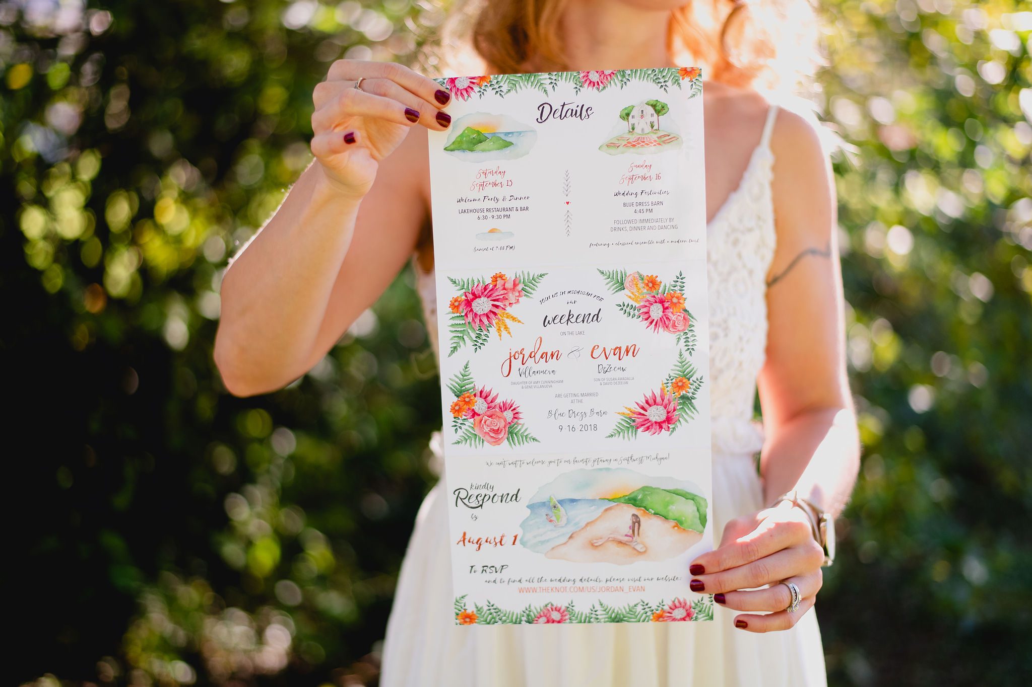 watercolor wedding invitations by marketafhorton