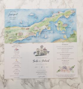 custom wedding map invitations